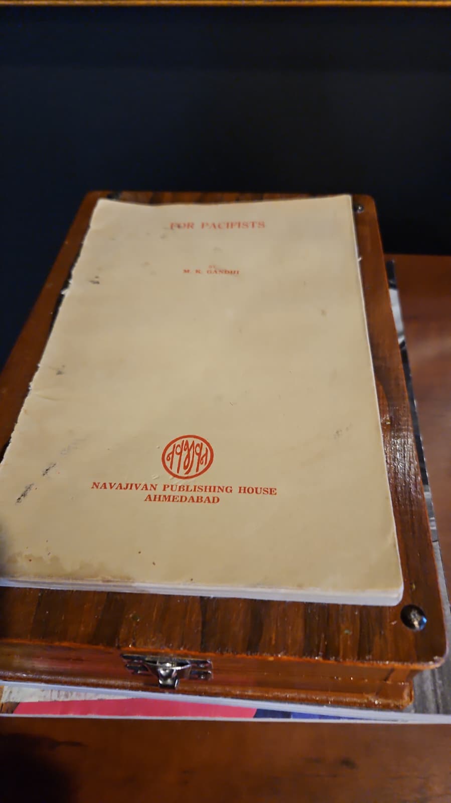 Front cover of 'For Pacifists' by M.K. Gandhi, published by Navajivan Publishing House, Ahmedabad